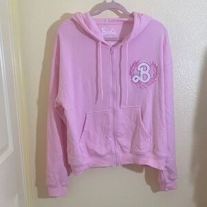 NWOT Barbie Light Pink Hoodie with Logo, Size L